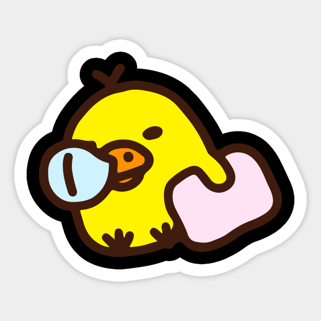 Rilakkuma Kiiroitori Sleepy Sticker by yevomoine